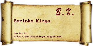 Barinka Kinga névjegykártya
